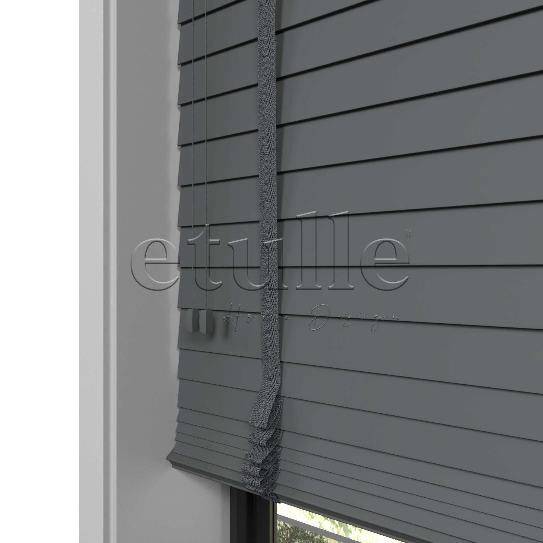 50 MM Meriwood Koyu Gri Ahşap Jaluzi