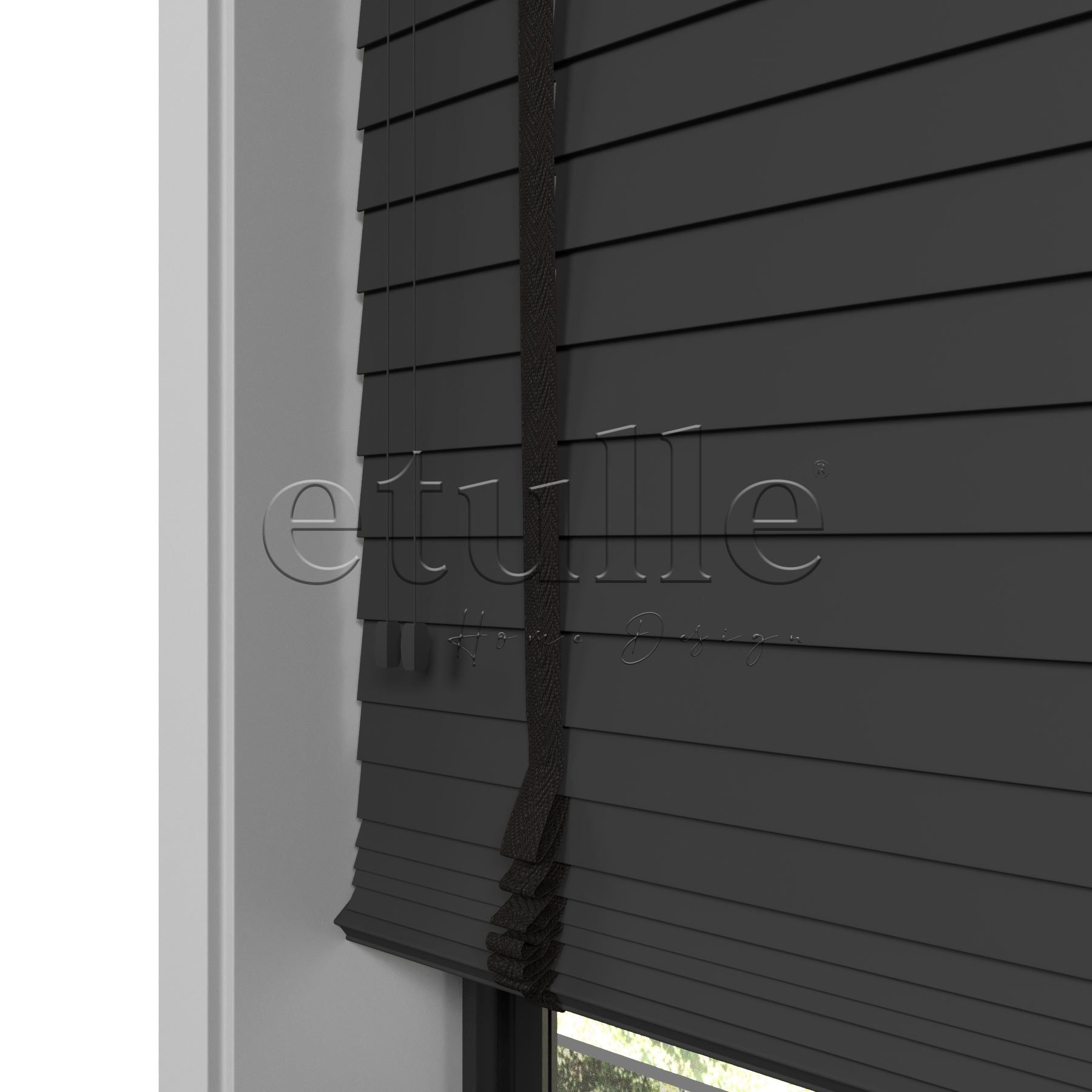 50 MM Truwood Antrasit Ahşap Jaluzi