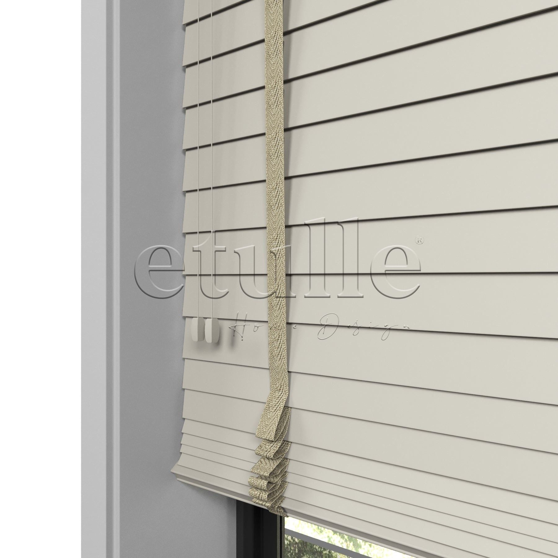 50 MM Truwood Bej Ahşap Jaluzi