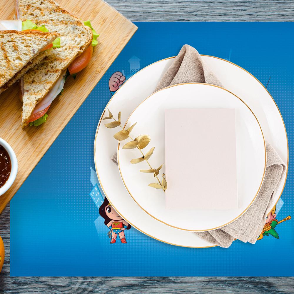 DC Super Friends Çocuk Servis Takımı – 4’lü Renkli Kahraman Seti 30x50 cm