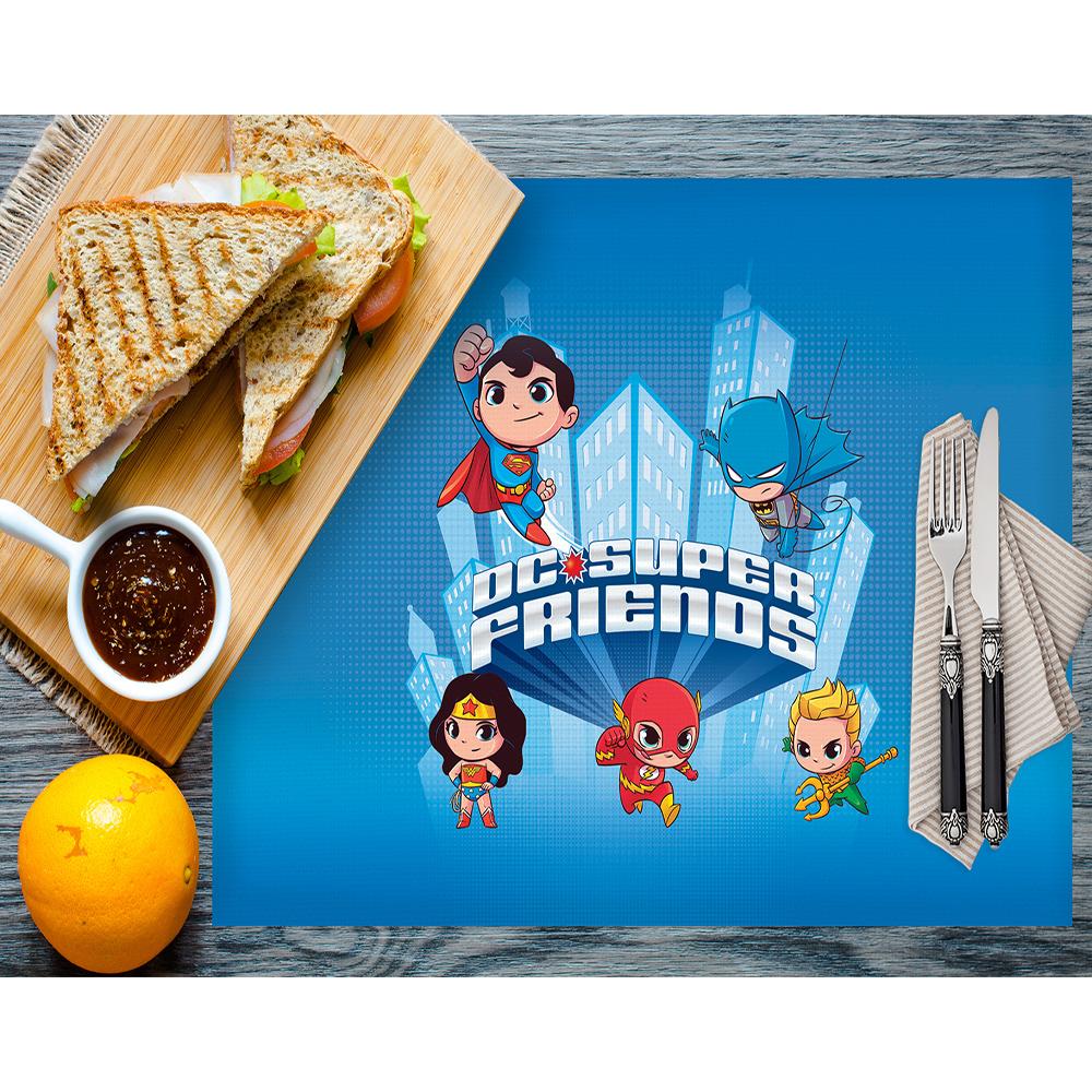 DC Super Friends Çocuk Servis Takımı – 4’lü Renkli Kahraman Seti 30x50 cm