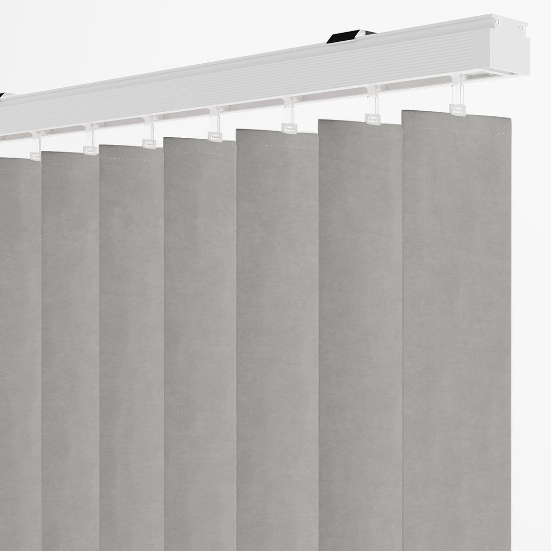 Light Grey Blackout Fabric Vertical Blinds | Seraphina