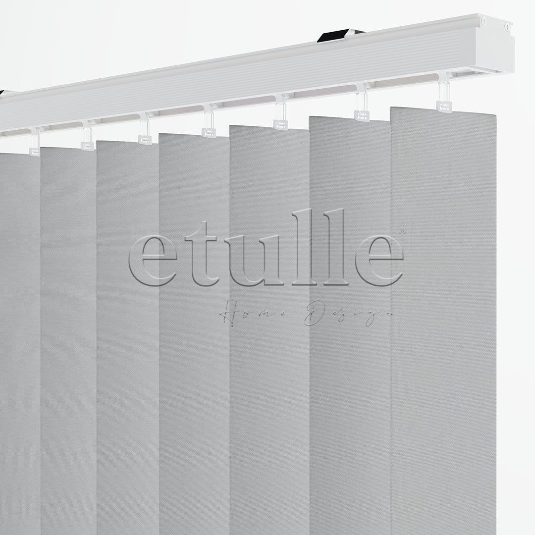 Light Gray Plain Fabric Vertical Blinds | Callaway