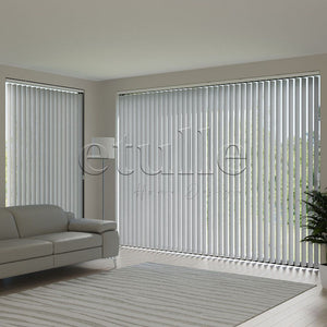 Light Gray Plain Fabric Vertical Blinds | Callaway