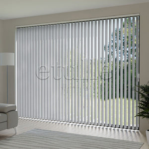 Light Gray Plain Fabric Vertical Blinds | Callaway