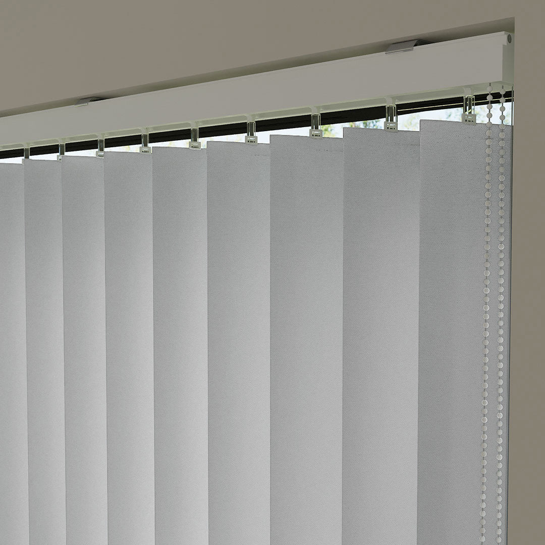 Light Gray Plain Fabric Vertical Blinds | Callaway