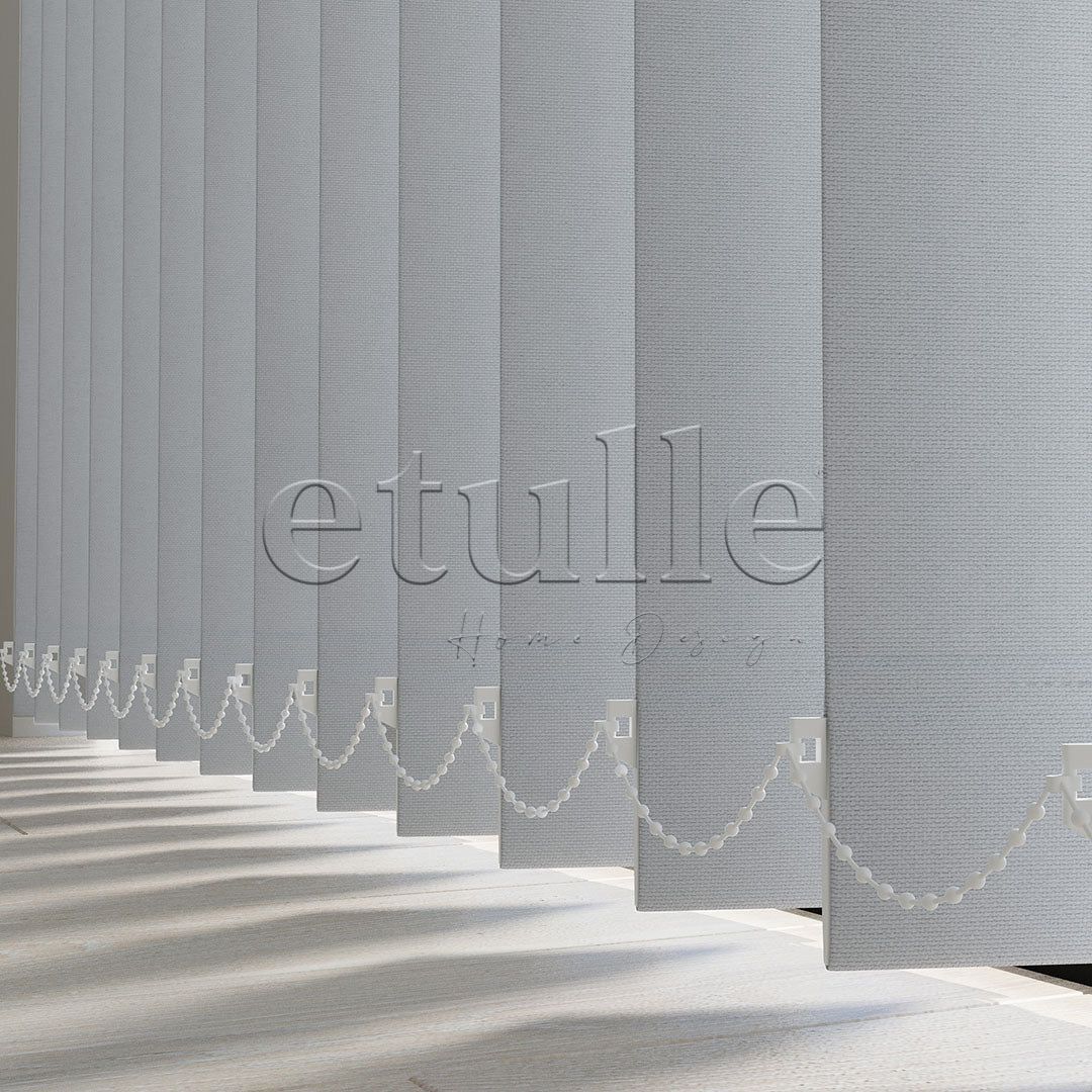 Light Gray Plain Fabric Vertical Blinds | Callaway