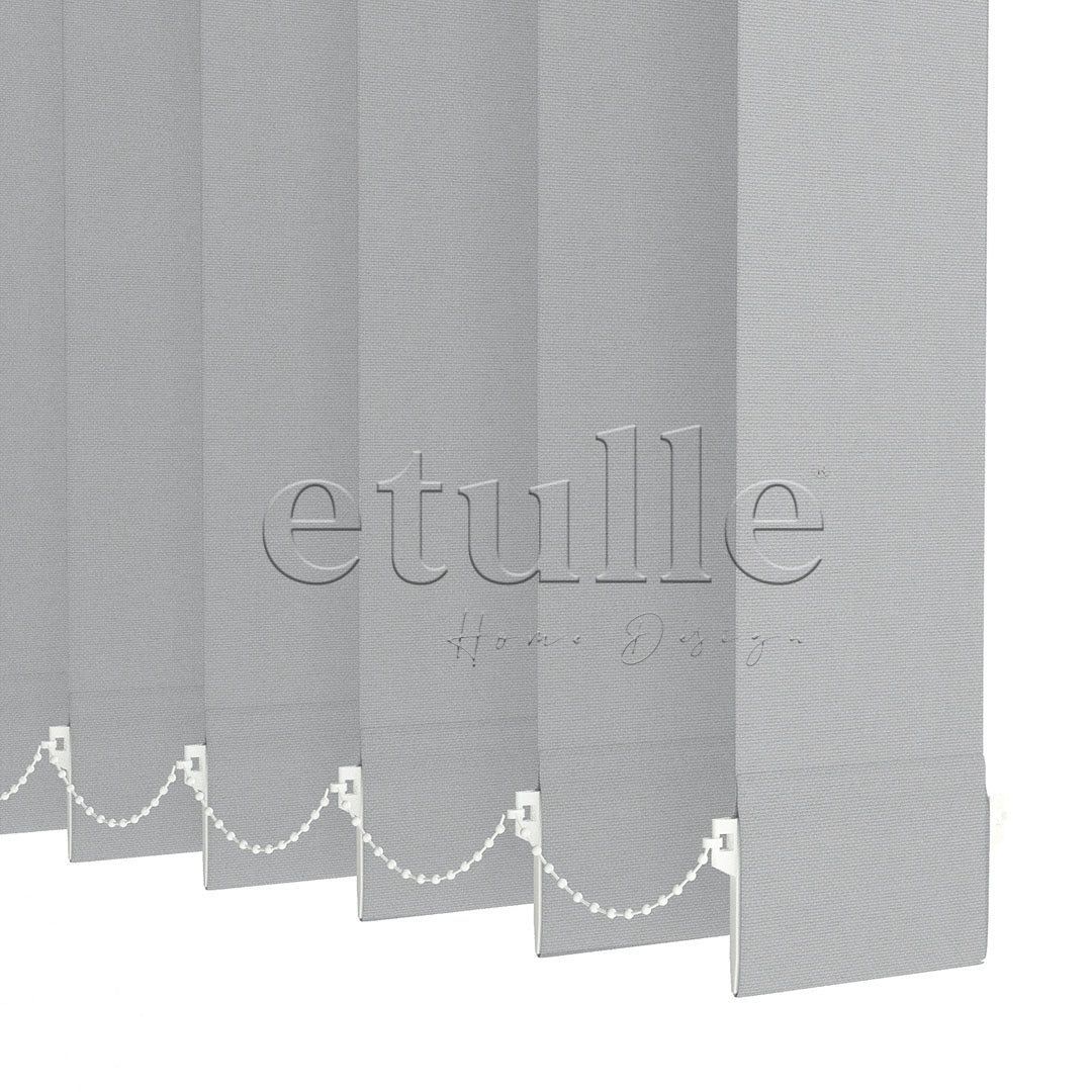 Light Gray Plain Fabric Vertical Blinds | Callaway