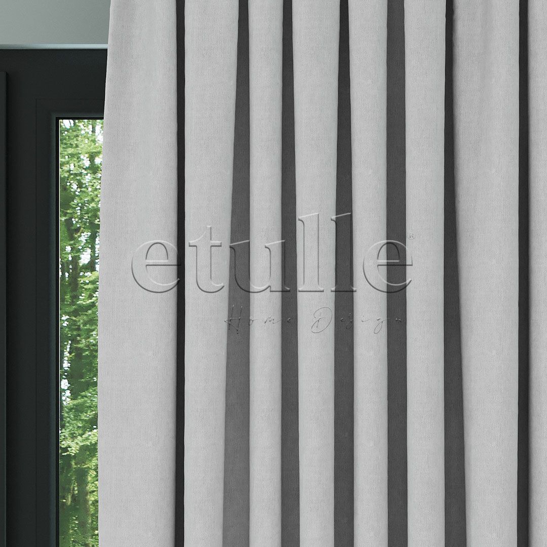 Açık Gri Naturel Keten Fon Perde | Casual