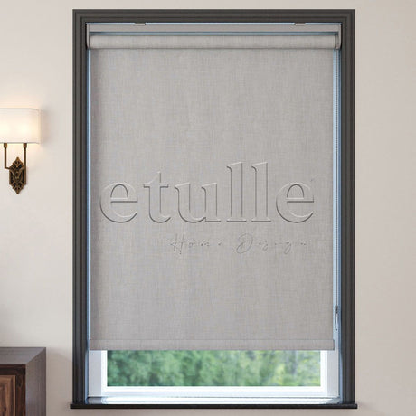 Light Mink Blackout Linen Roller Blind | Fiorella