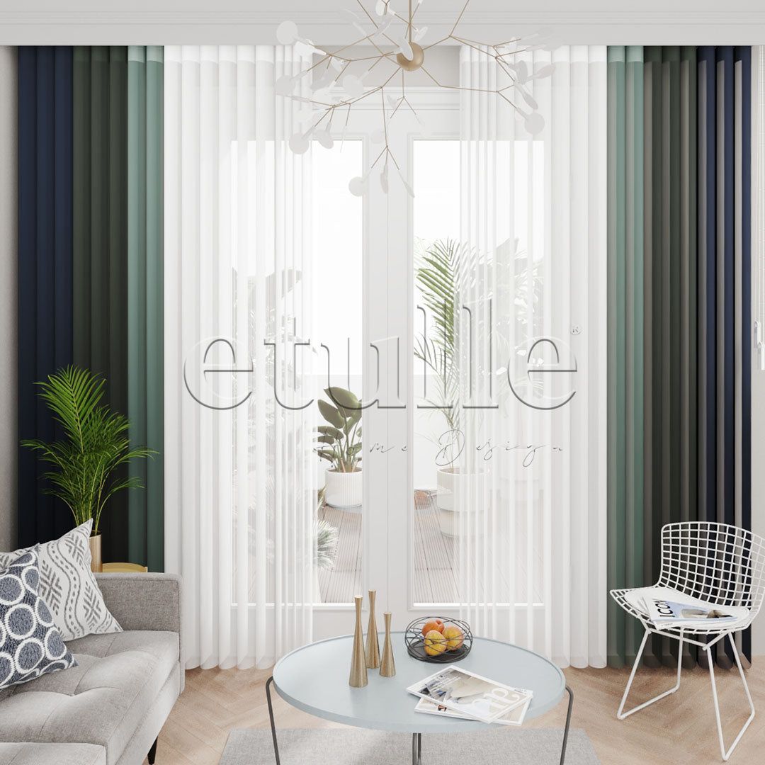 Anshu - Narrow Vertical Tulle Curtain