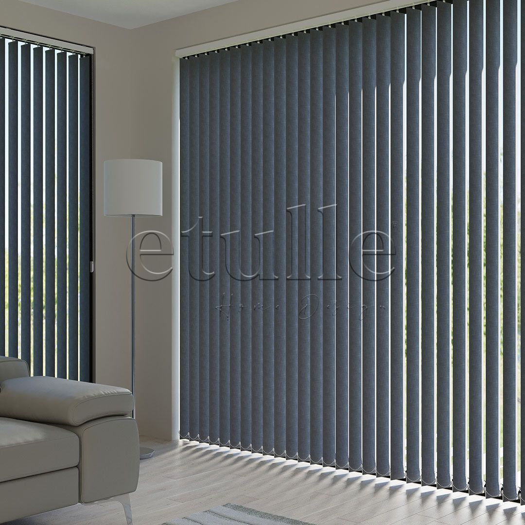 Anthracite Blackout Fabric Vertical Blinds | Brodie