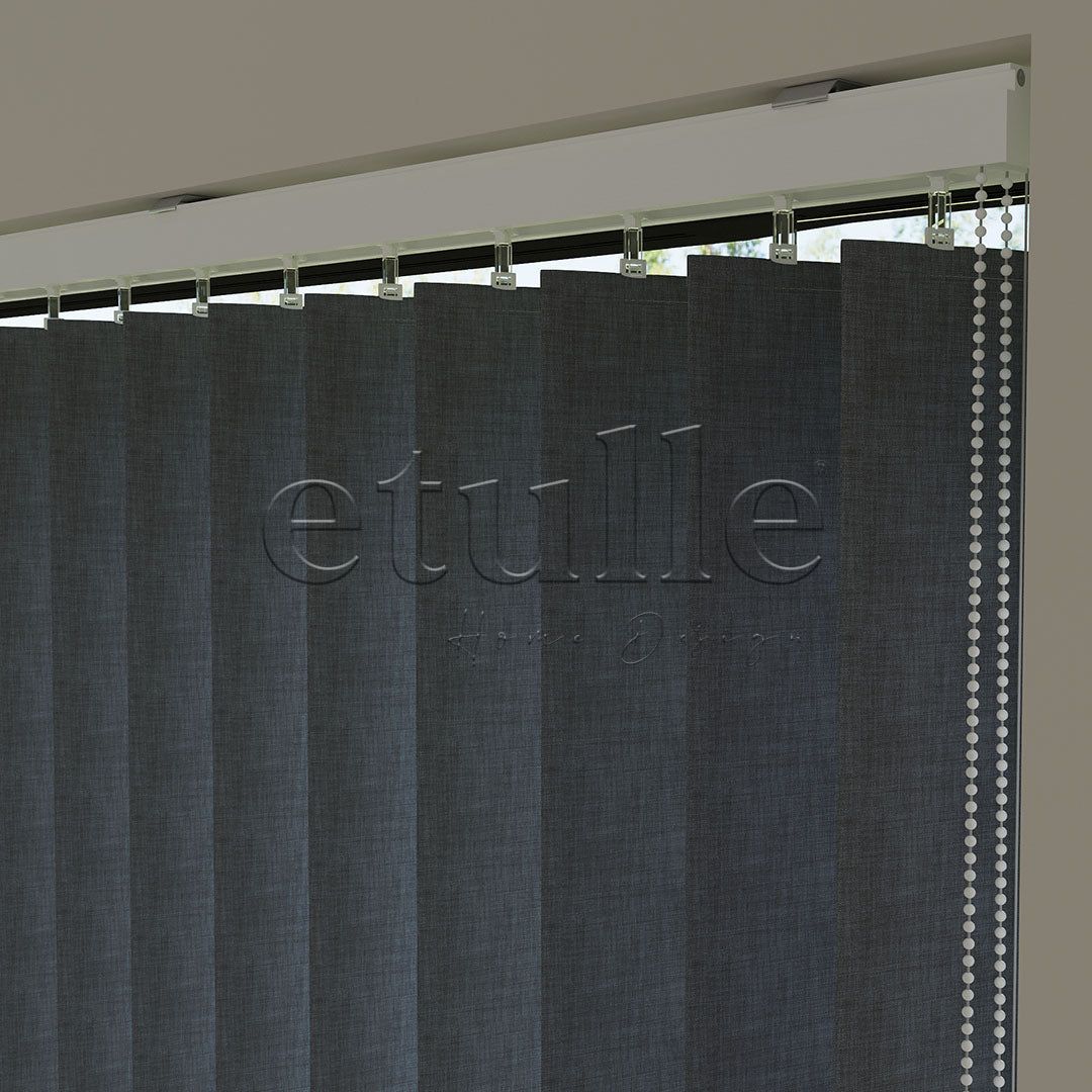 Anthracite Blackout Fabric Vertical Blinds | Brodie
