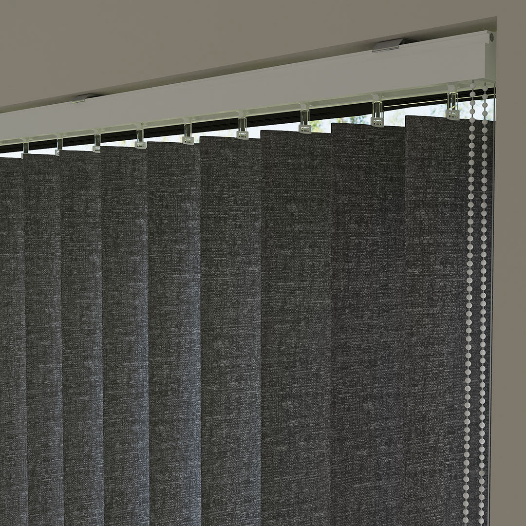 Anthracite Plain Fabric Vertical Blinds | Mia