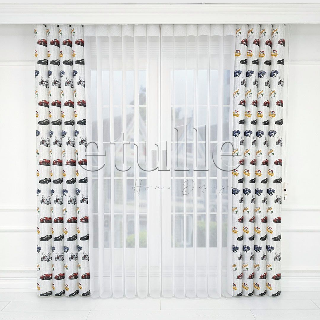 Car - Children's Room Vertical Tulle Curtains 