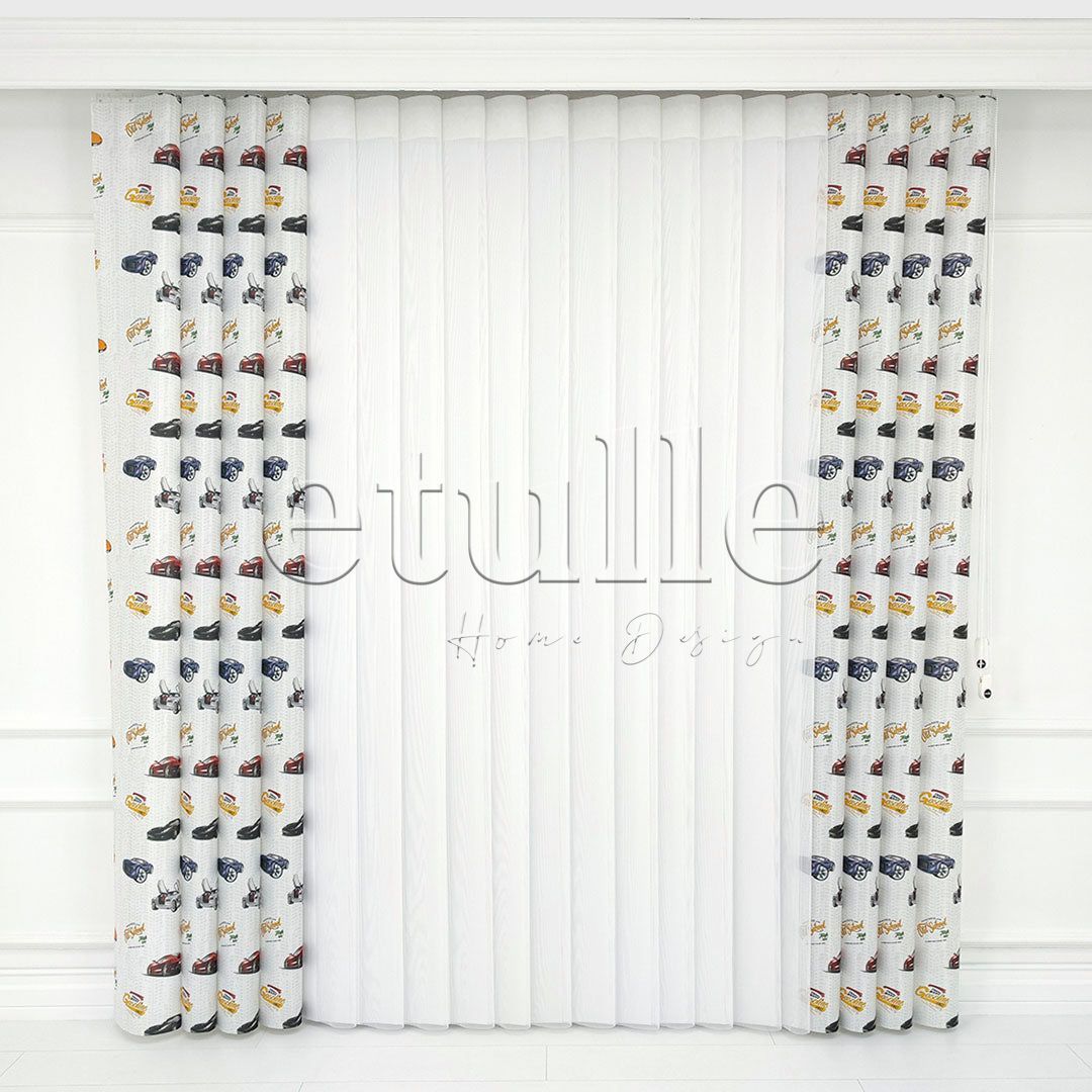 Car - Children's Room Vertical Tulle Curtains 