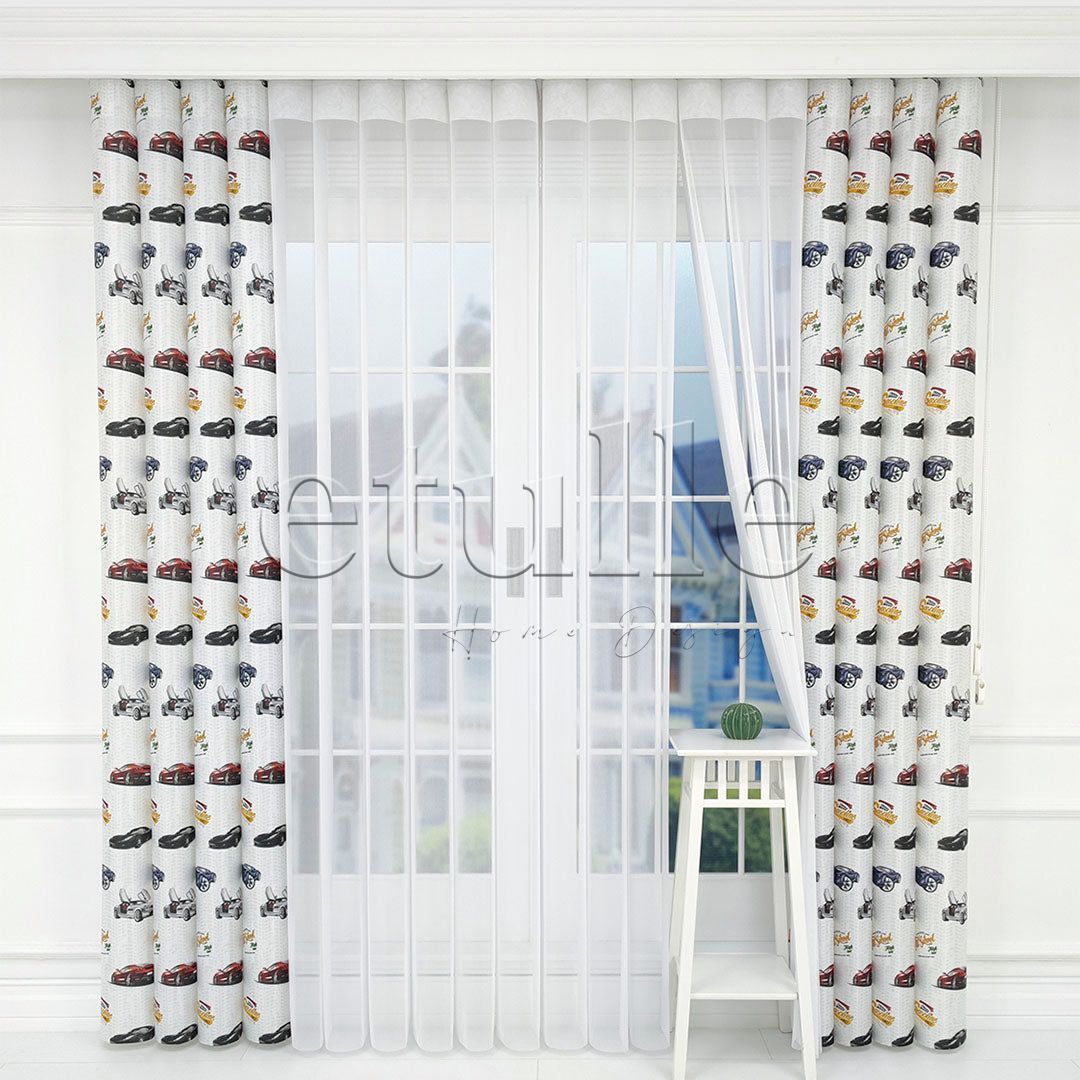 Car - Children's Room Vertical Tulle Curtains 