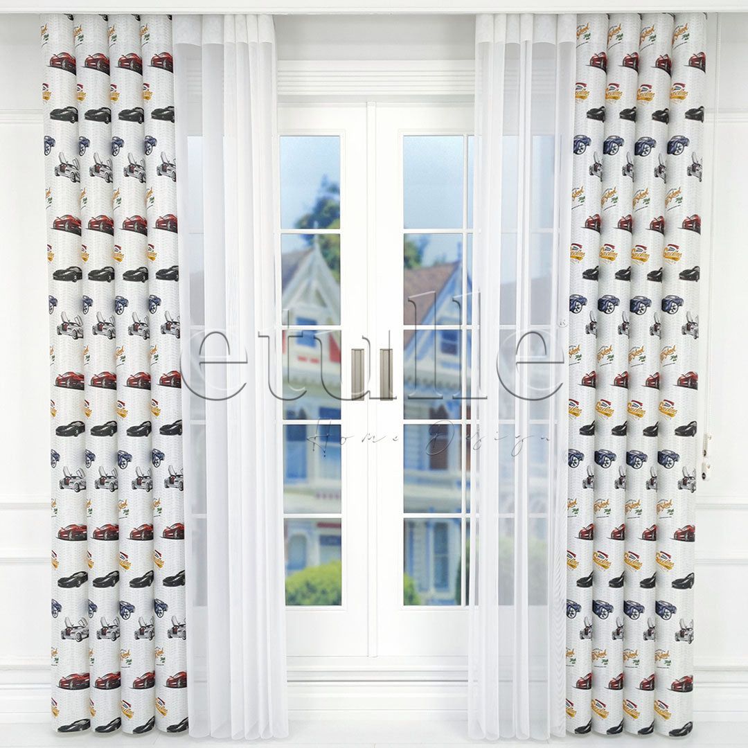 Car - Children's Room Vertical Tulle Curtains 