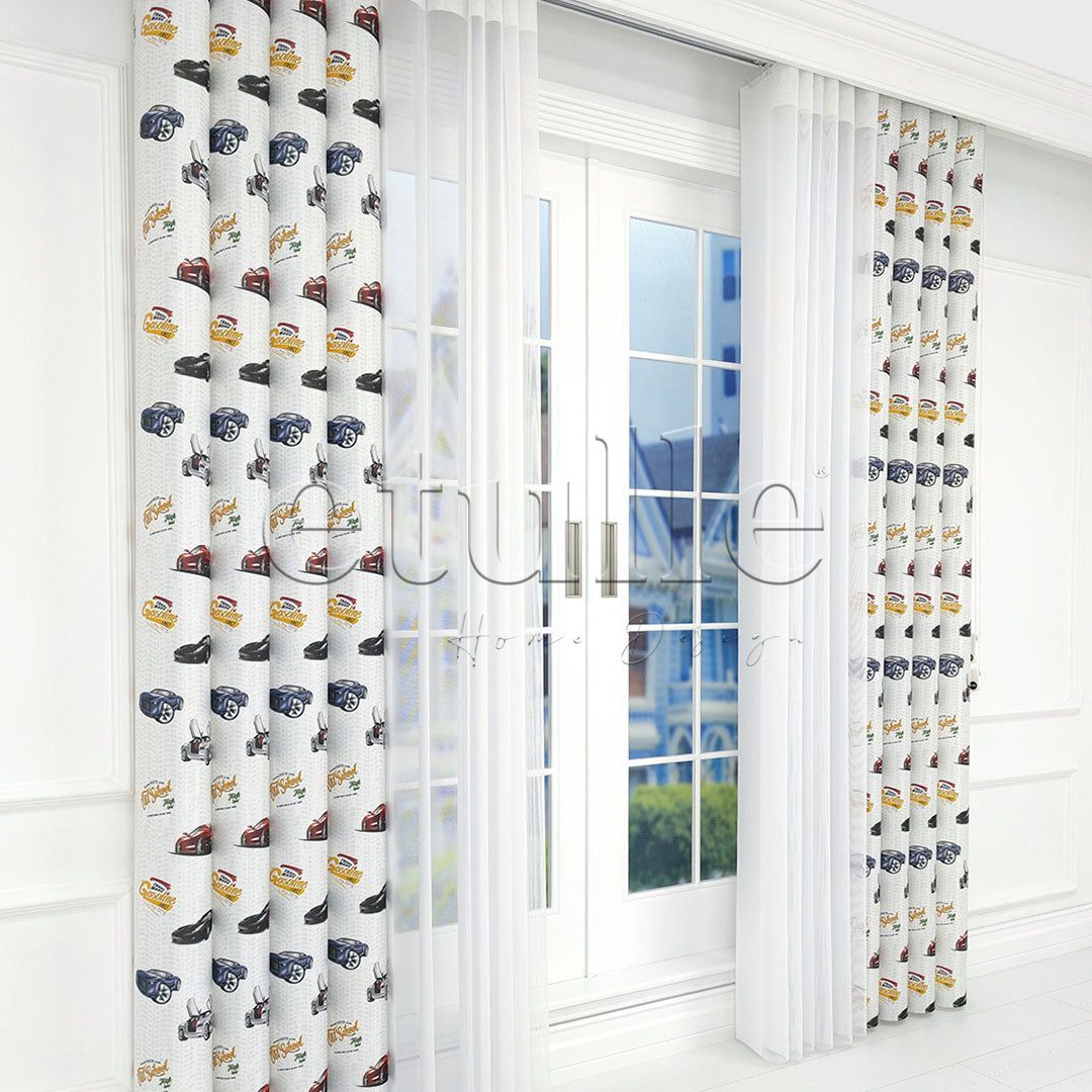 Car - Children's Room Vertical Tulle Curtains 