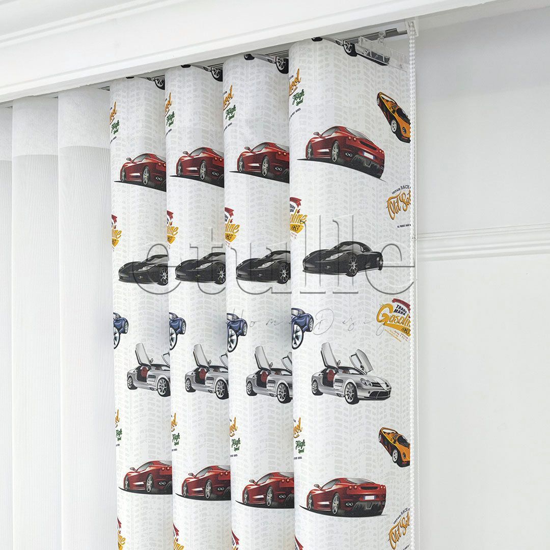 Car - Children's Room Vertical Tulle Curtains 