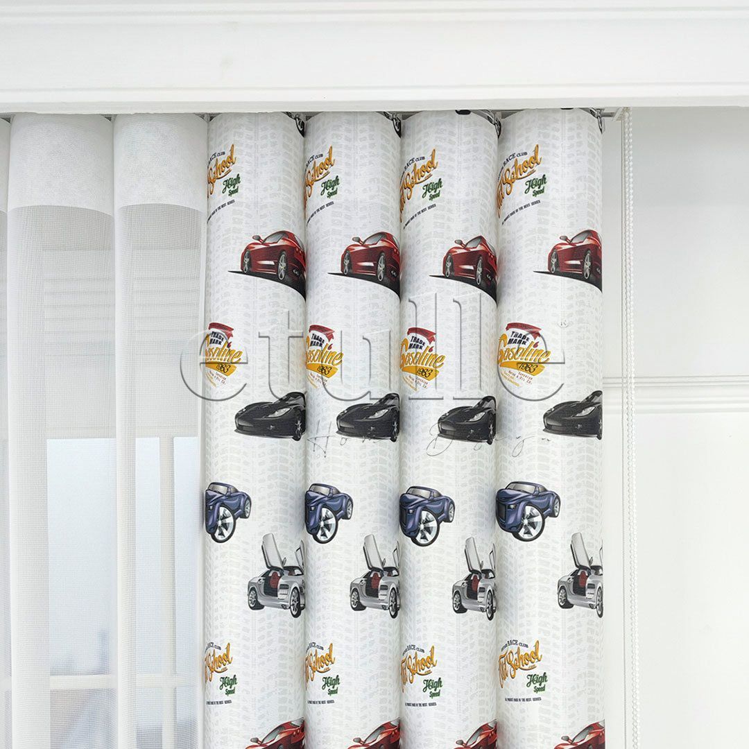 Car - Children's Room Vertical Tulle Curtains 