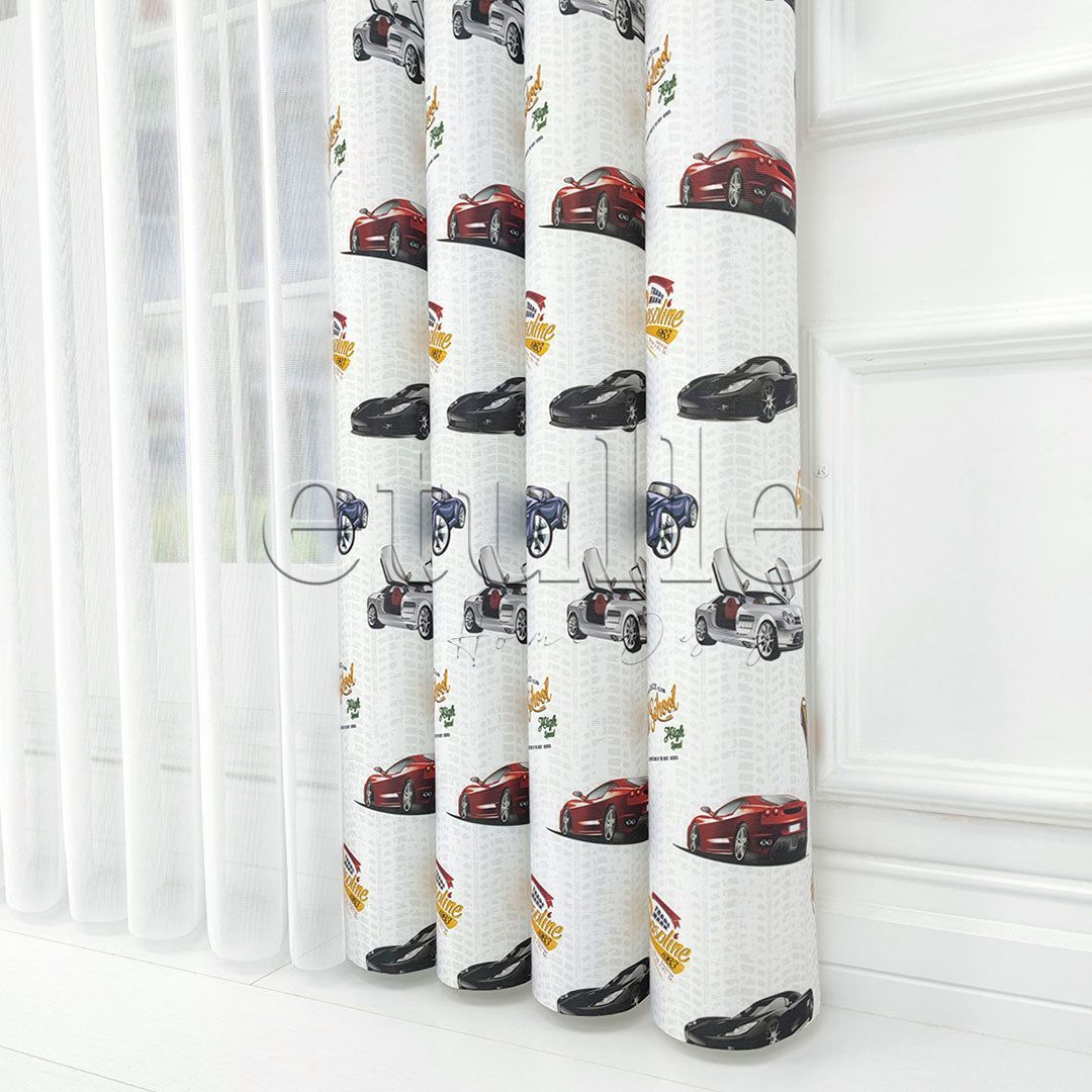 Car - Children's Room Vertical Tulle Curtains 