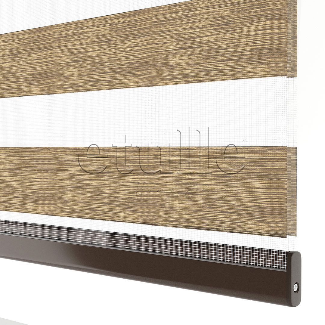 Brown Plain Zebra Curtain | Arlo