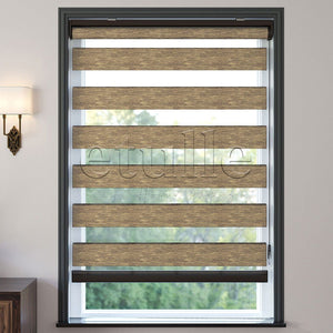 Brown Plain Zebra Curtain | Arlo