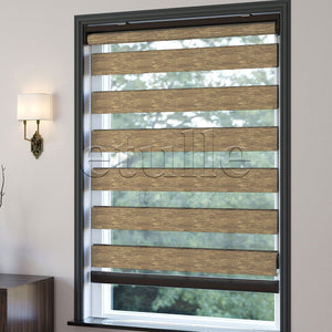 Brown Plain Zebra Curtain | Arlo