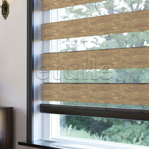Brown Plain Zebra Curtain | Arlo
