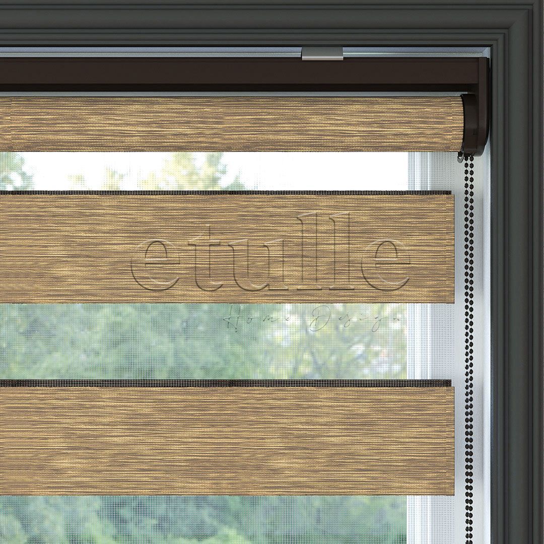 Brown Plain Zebra Curtain | Arlo