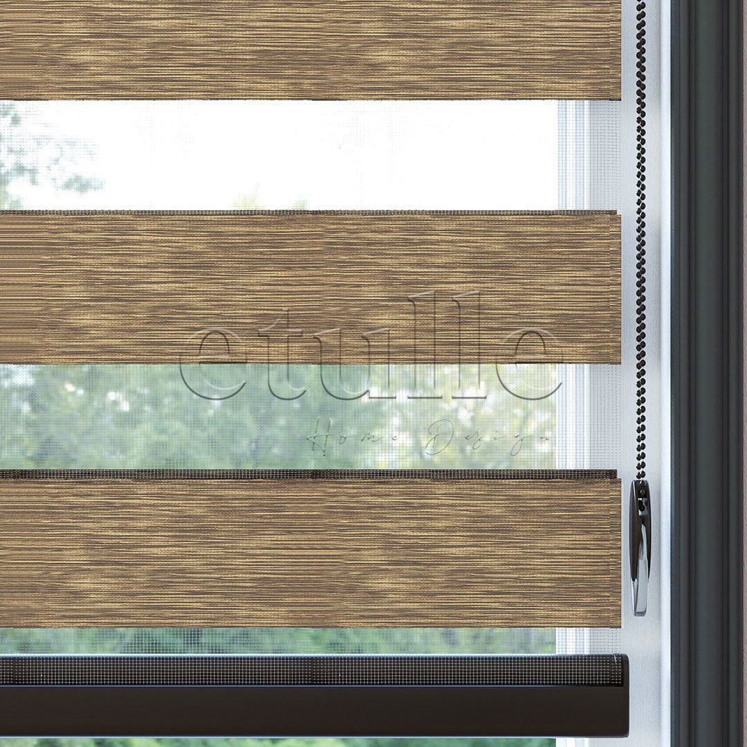 Brown Plain Zebra Curtain | Arlo
