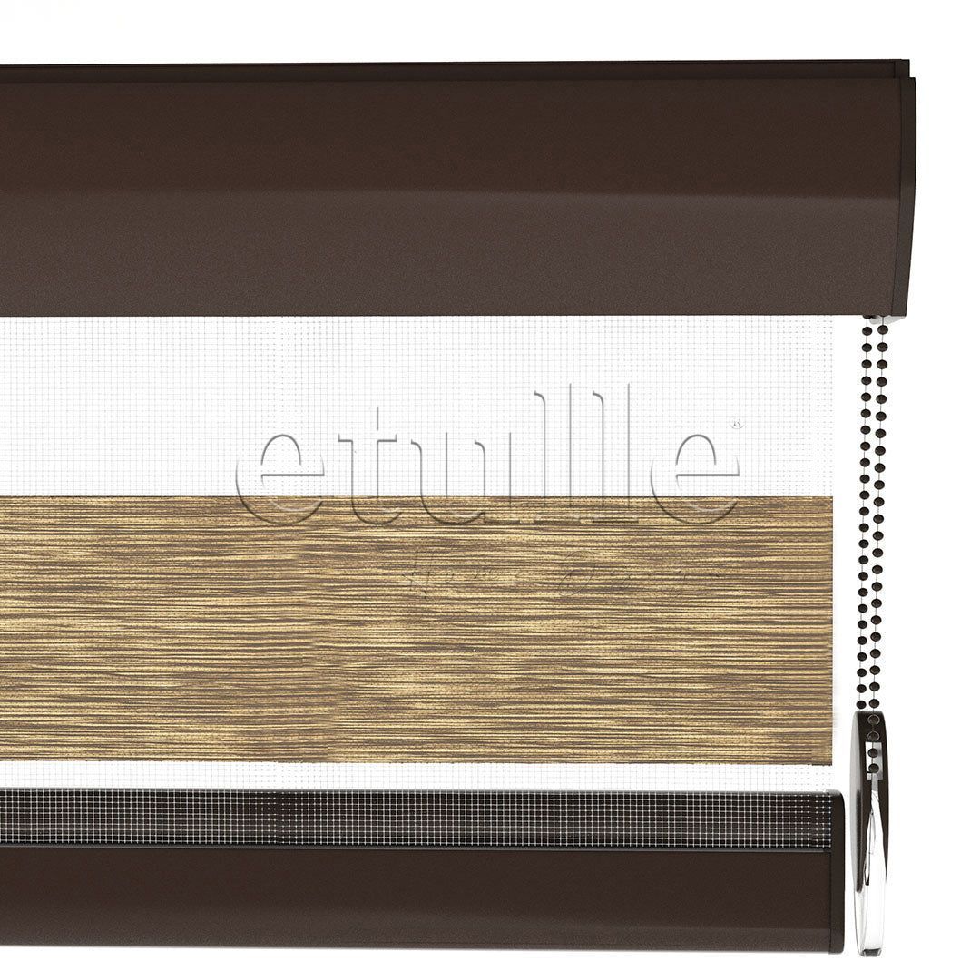 Brown Plain Zebra Curtain | Arlo