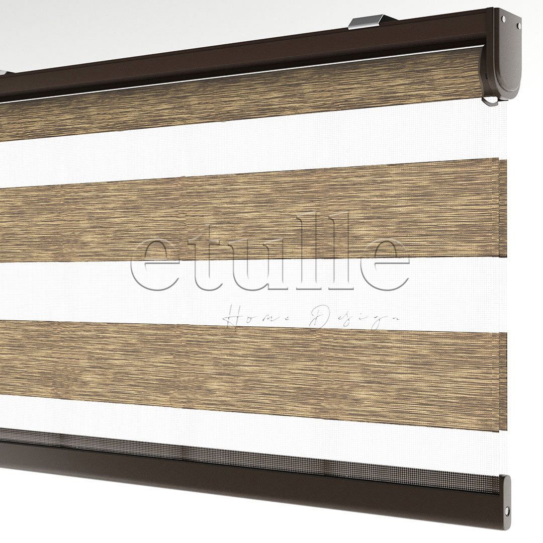 Brown Plain Zebra Curtain | Arlo