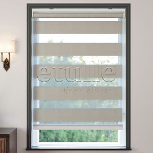 Dark Cream Blackout Zebra Curtain | Artisan