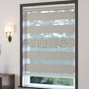 Dark Cream Blackout Zebra Curtain | Artisan