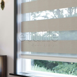 Dark Cream Blackout Zebra Curtain | Artisan