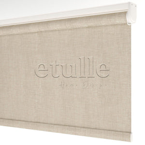 Beige Blackout Linen Roller Blinds | fiorella
