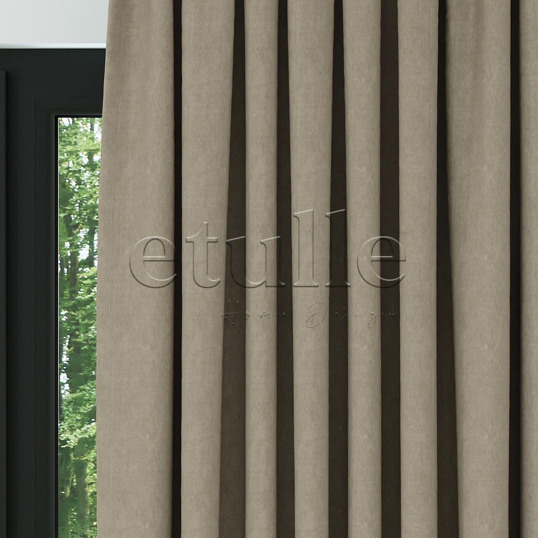 Bej Naturel Keten Fon Perde | Casual