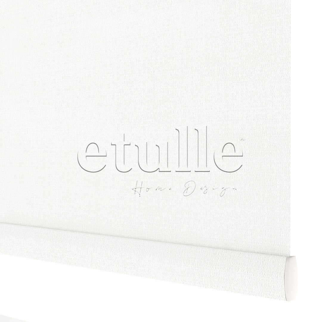 White Blackout Linen Roller Blinds | Fiorella
