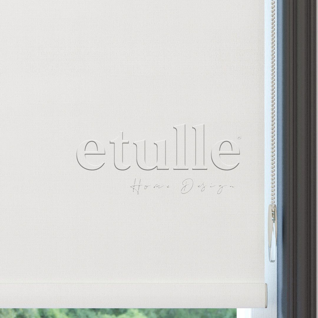 White Blackout Linen Roller Blinds | Fiorella