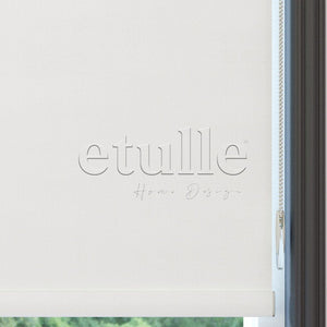 White Blackout Linen Roller Blinds | Fiorella