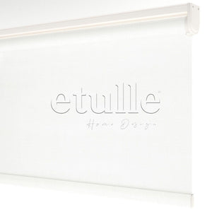 White Blackout Linen Roller Blinds | Fiorella
