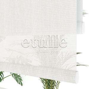 White Patterned Double Roller Blind | Estella