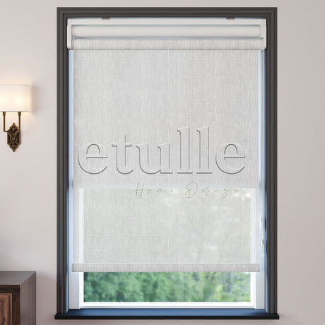White Patterned Double Roller Blind | Estella