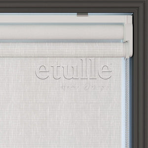 White Patterned Double Roller Blind | Estella