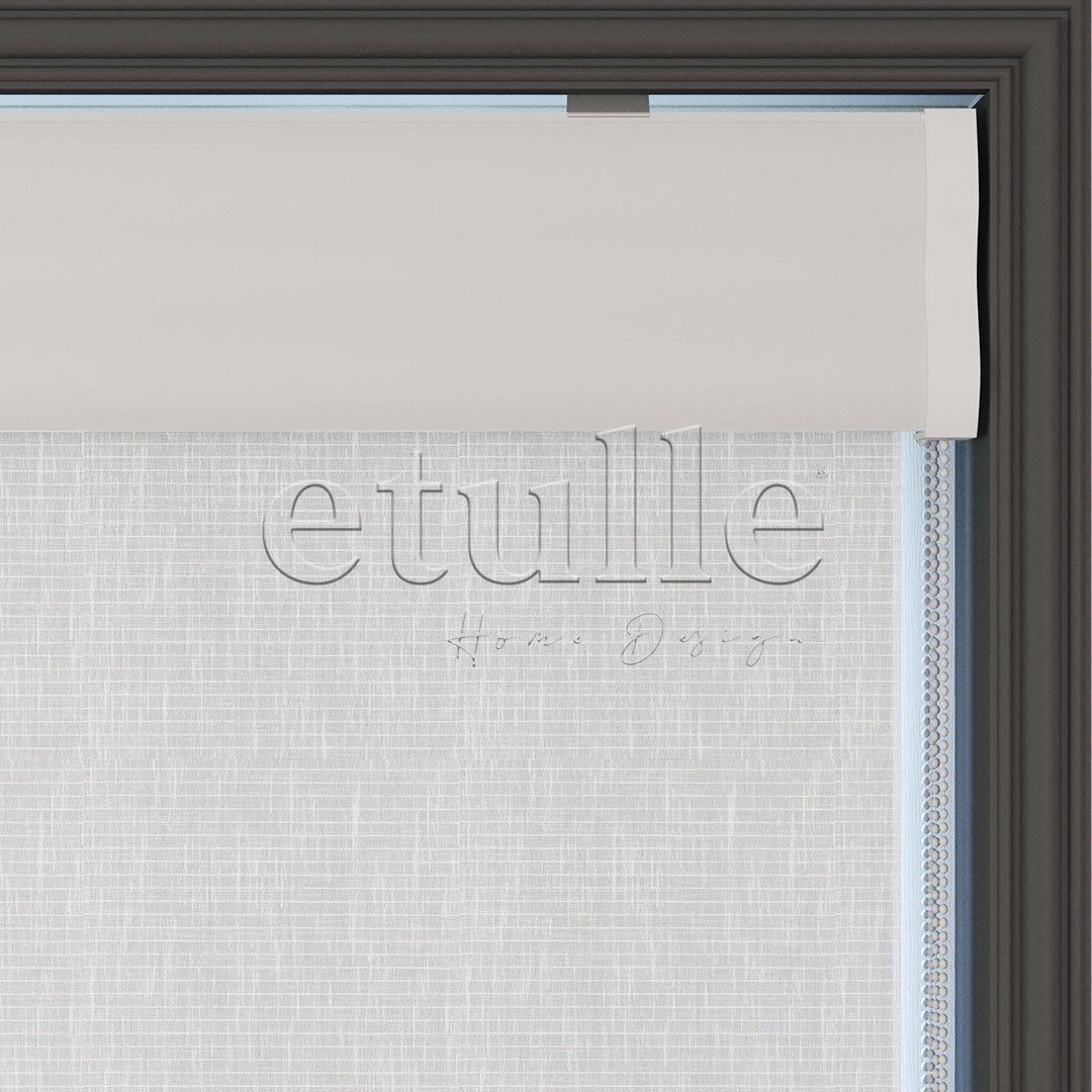 White Patterned Double Roller Blind | Estella