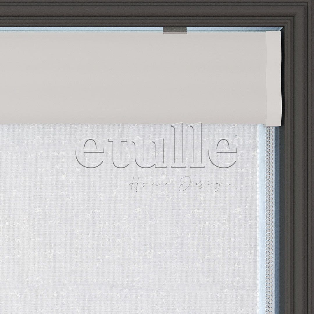 White Patterned Double Roller Blind | Octavia