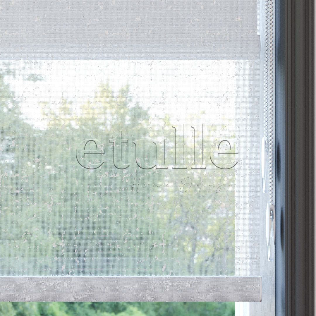 White Patterned Double Roller Blind | Octavia
