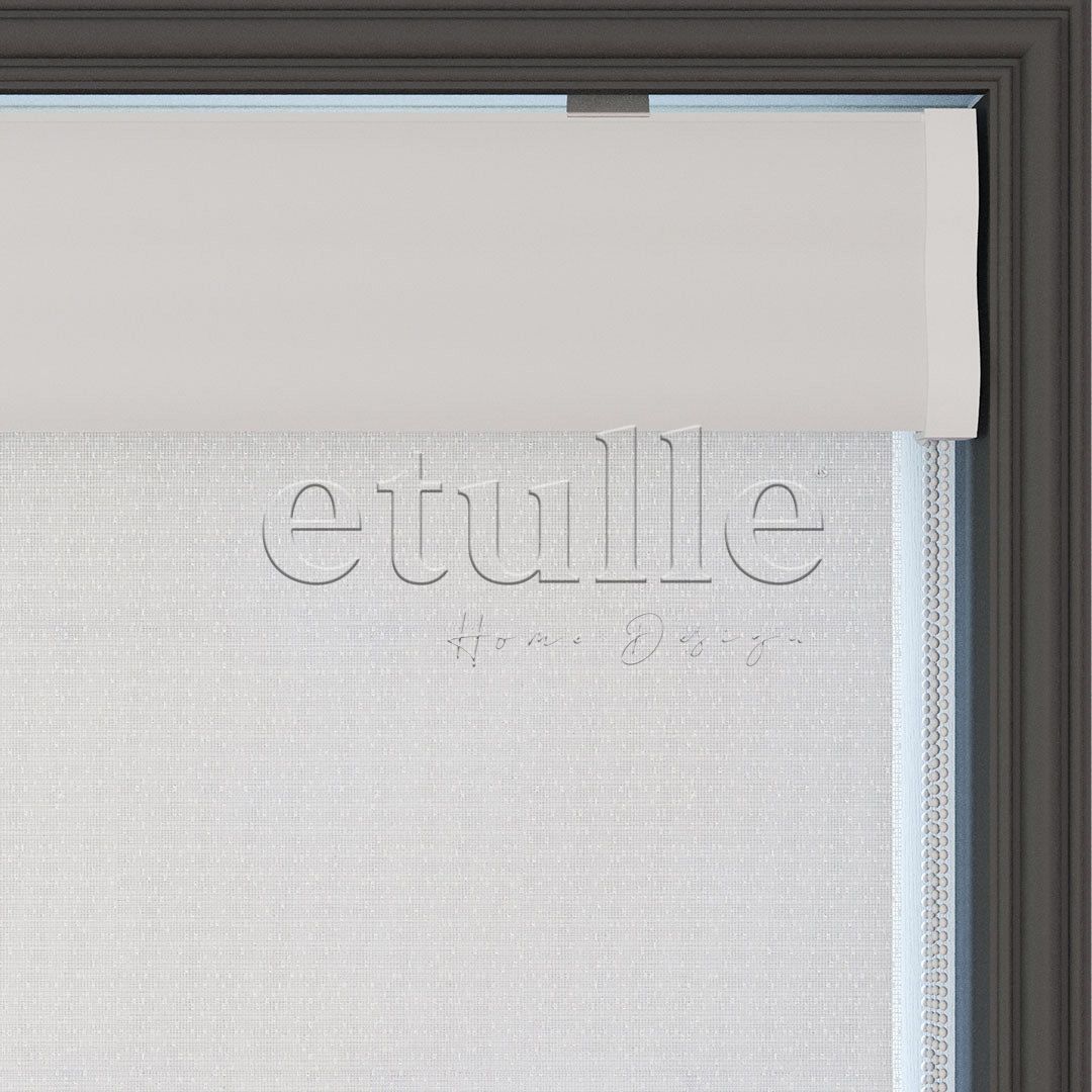 White Patterned Double Roller Blind | Liliana
